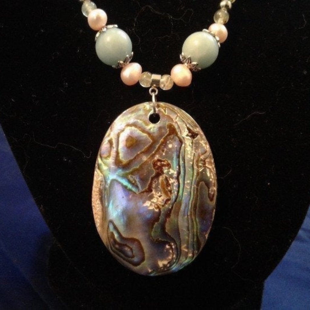 Handmade Amazonite Pearl Epidote Necklace Z294